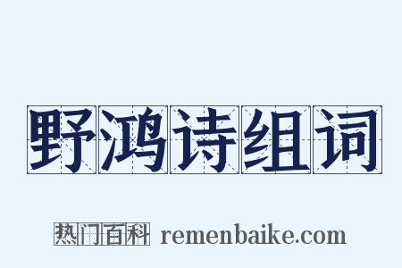 野鸿诗组词是什么意思的图片